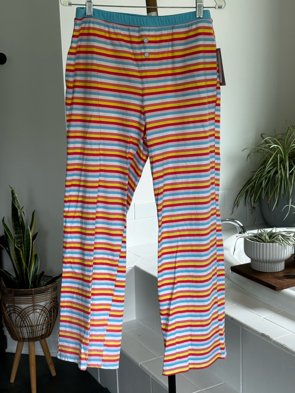 Women's Striped Cotton Pajama Pants - Multicolor